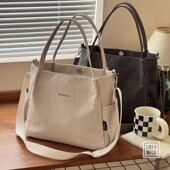 原创自制日韩文艺简约通勤单肩斜挎帆布休闲时尚 百搭学生托特包袋