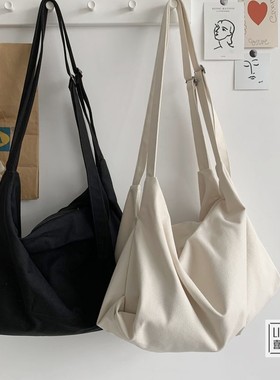 原创自制沈翊同款休闲托特瑜伽学生文艺大容量单肩斜挎帆布包男女