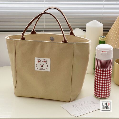 喜凡你餐盒便当包日式手提包纯色