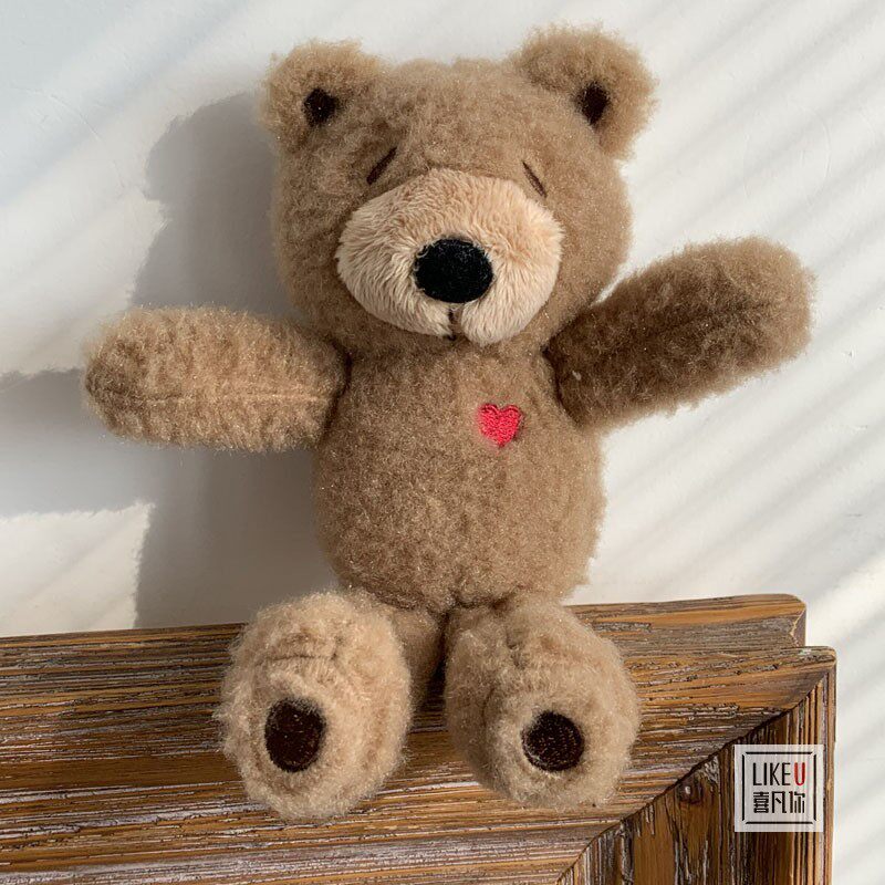 ins少女心可爱毛绒小熊金属扣玩偶小挂件公仔挂饰丑萌中国熊熊