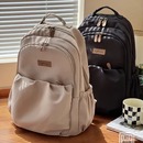 原创自制日韩简约拉链加厚电脑双肩背包大学高中书包校园通勤书包