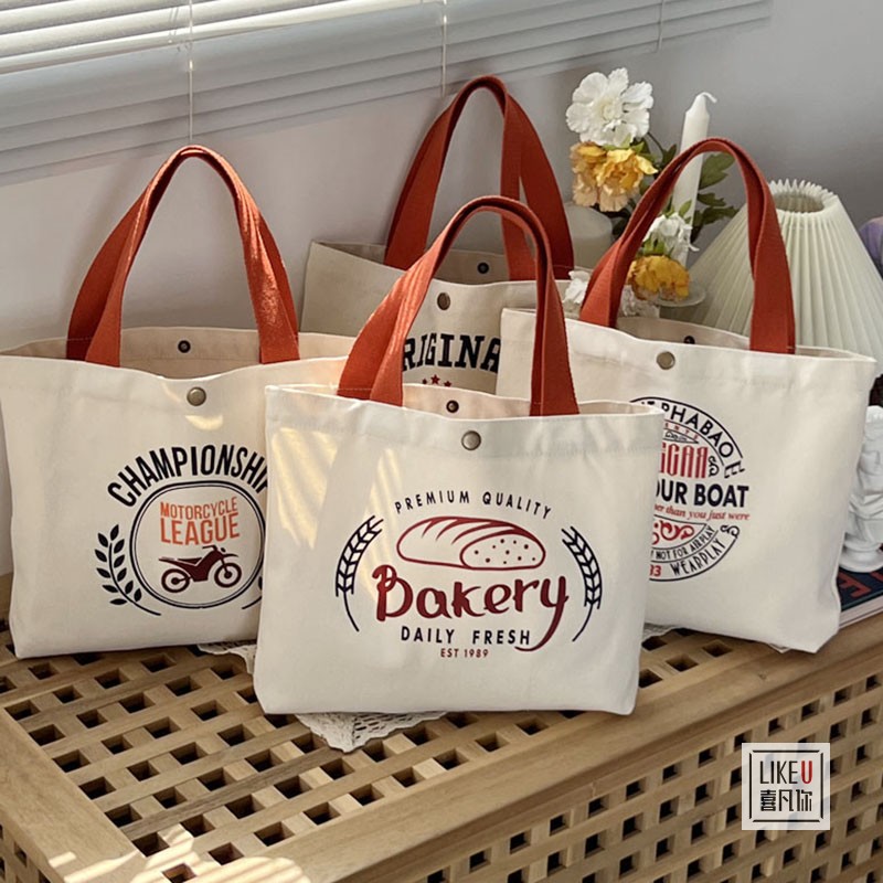 喜凡你卡通手拎托特帆布包