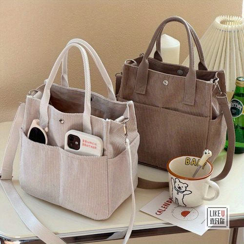 喜凡你手提斜挎包灯芯绒文艺