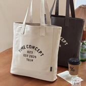 原创设计复古文艺字母通勤加厚帆布单肩简约休闲百搭学生托特包袋