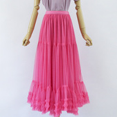 超大摆网纱半身裙2025新款 法式 甜美木耳边a字蛋糕裙蓬蓬裙网纱裙