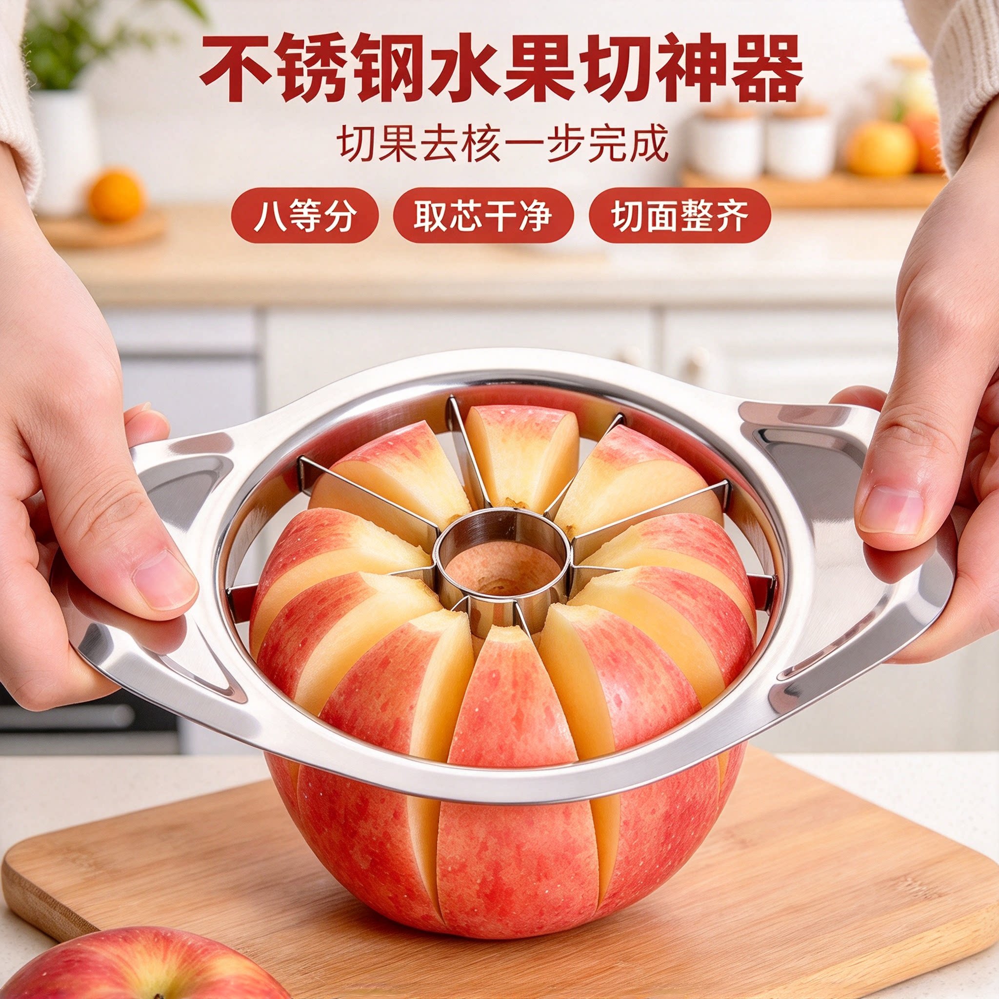 304不锈钢苹果切核器多功能水果分割器家用去果核工具套装模具
