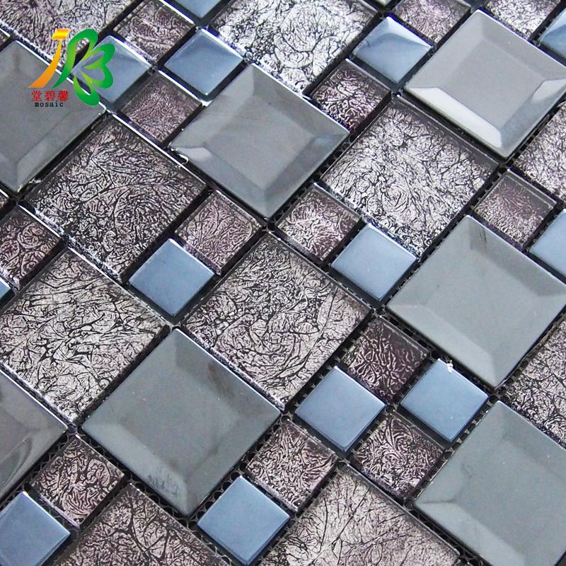 欧式风灰色不锈钢边镜面电镀金箔马赛克客厅电视沙发背景墙贴瓷砖，温馨提示：本店设置的运费0.01元并非实际运费！运费到付的，具体运费请咨询客服！店铺设置的运费为0.01元只是方便亲们自助购买。请知悉！