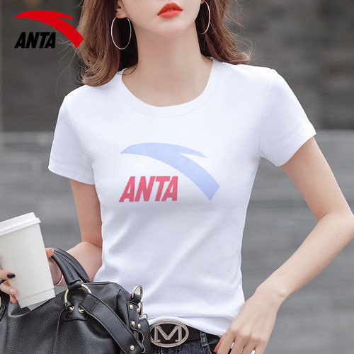 安踏短袖t恤女夏季圆领衣服