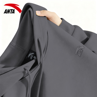 安踏卫衣男连帽2026新款美式高街潮流青少年套头长袖上衣春秋外套