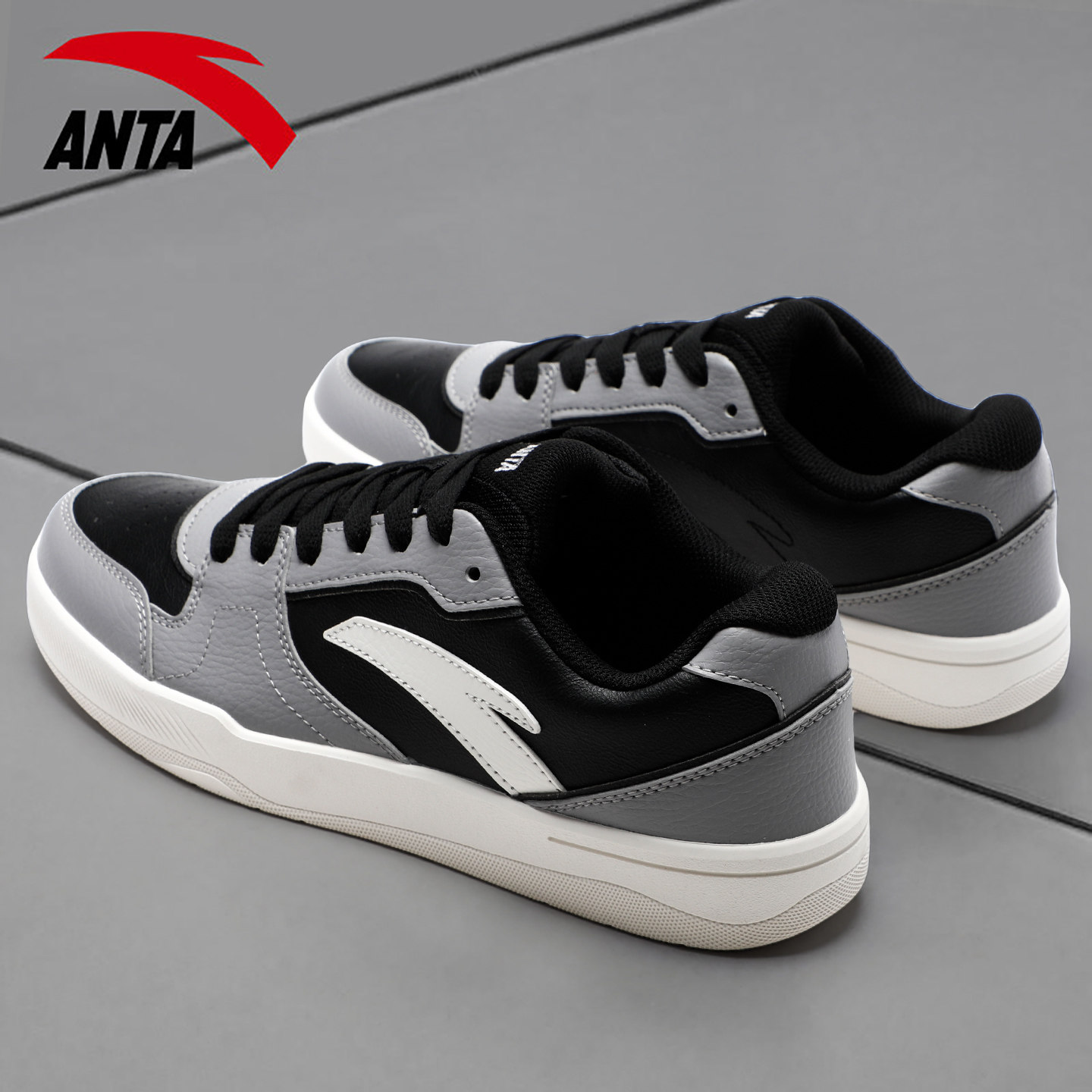 安踏板鞋男2025秋冬新款皮面运动鞋男鞋低帮滑板鞋复古美式休闲鞋,运动鞋new,板鞋,淘宝优惠券,粉丝福利购,淘宝优惠卷