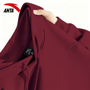 安踏卫衣男连帽美式潮流休闲衣服秋冬2026新款青少年百搭加绒外套