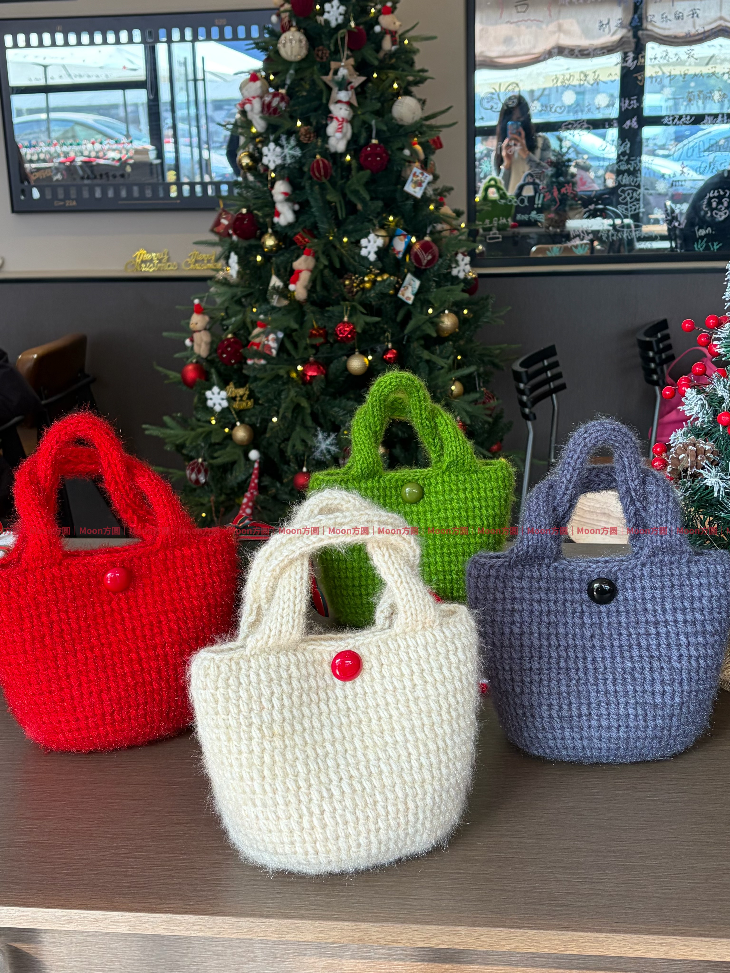 Moon方圆 圣诞小红2.0版手提菜篮子毛线包手工DIY材料包新年红包,服饰配件/皮带/帽子/围巾,DIY编织材料包,淘宝优惠券,粉丝福利购,淘宝优惠卷
