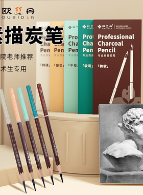 欧丝丹炭笔欧斯丹碳笔美术素描速写专用画笔套装14B16B欧斯丹炭笔