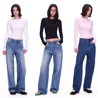 春夏正肩修身露背长袖T恤