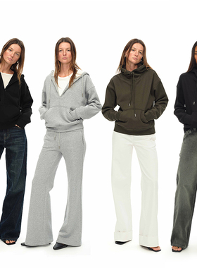 EMPTY PAGE 黑/灰/军绿色基础款连帽卫衣