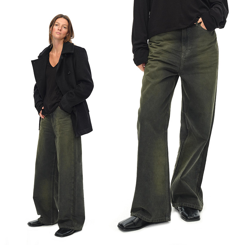 EMPTYPAGE金属灰牛仔裤