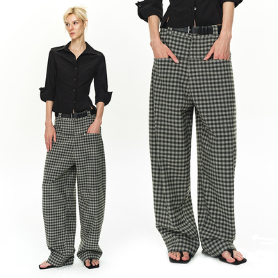 EMPTYPAGE格子休闲裤