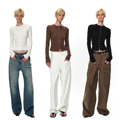 EMPTYPAGE三色天色羊毛打底衫