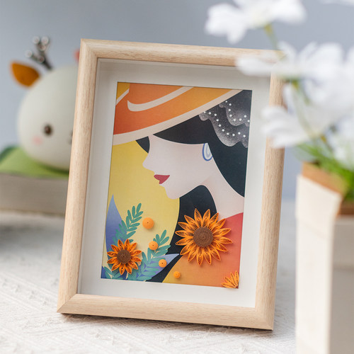 三八节衍纸画手工活动材料包套装 38节礼物diy框画摆件创意作品