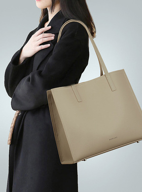 真皮大包包女大容量2026新款通勤多隔层托特包头层牛皮手提单肩包