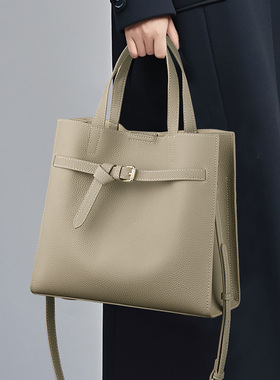 真皮女士包包2025新款手提包女头层牛皮通勤大容量单肩斜挎托特包