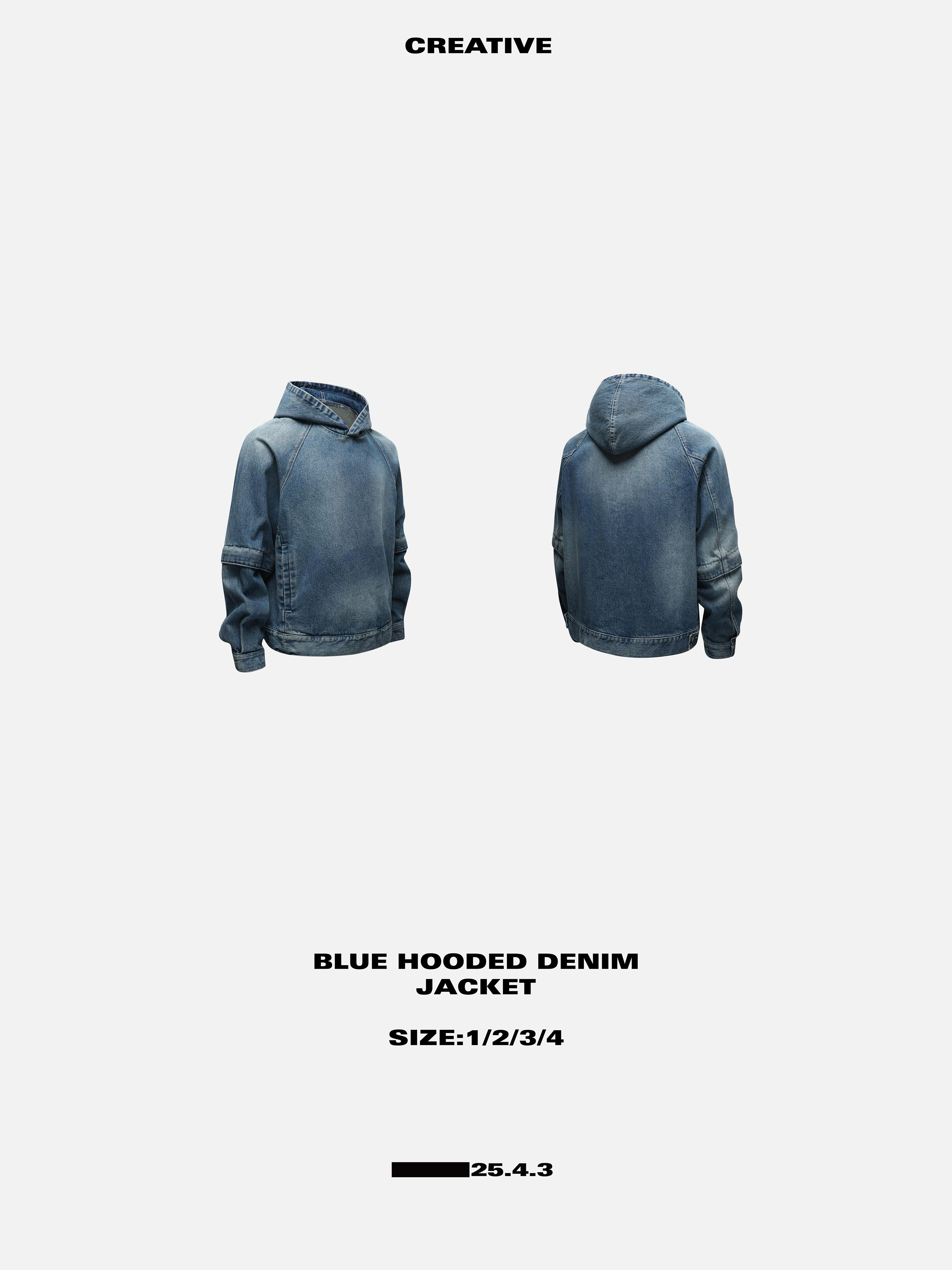 25.4.3 AW23 BLUE HOODED DENIM JACKET水洗丹宁卫衣-封面