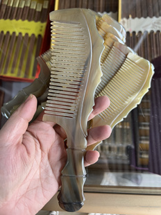 老黄牛角梳子大号天然正品正宗脱发防家用檀香檀木梳男女专用长发