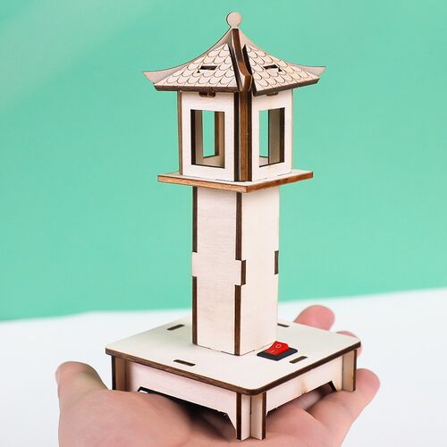 发光灯塔手工木板模型材料包自制教玩具幼儿园小学生diy环创儿童