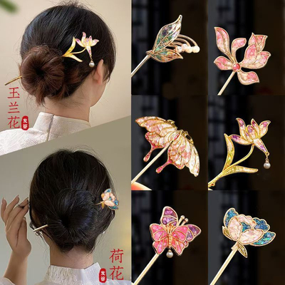 新中式竹叶胸针女高档精致旗袍