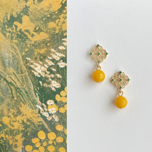 国风原创手作耳环锦绣未央宫廷风镂空微镶锆石古风新中式耳钉