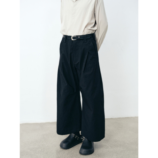 GRAINMUSTARD 「 Curved Knife Pants」高支棉收褶弯腿休闲九分裤