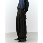 宽松垂坠黑色休闲高腰长裤 GRAINMUSTARD 极简廓形空气感阔腿西裤