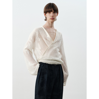 GRAINMUSTARD镂空针织罩衫