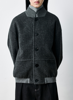 GRAINMUSTARD 「Fleece Jacket」 绒感羊毛拼色毛边夹克外套