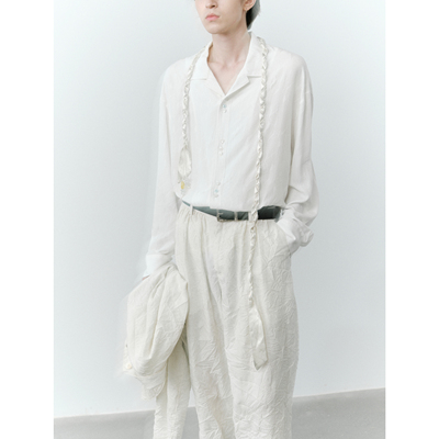 GRAINMUSTARD 提花极简高级感宽松衬衫小众软糯文艺质感衬衣