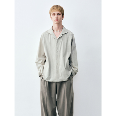 GRAINMUSTARD 「Divided Shirt」古巴领暗门襟插肩袖分割长袖衬衫