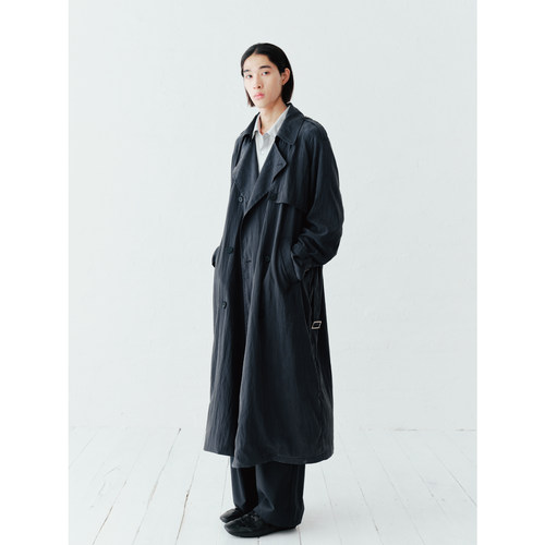 GRAINMUSTARD 「Trench coat」铜氨丝廓形翻领双排扣战壕风衣外套