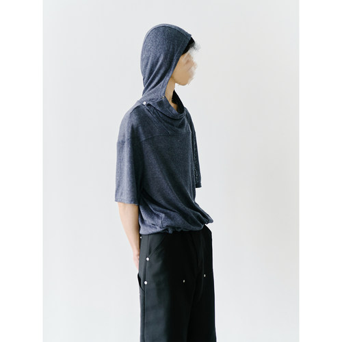 GRAINMUSTARD 「Hooded T-Shirt」 连帽荡领宽松休闲针织T恤