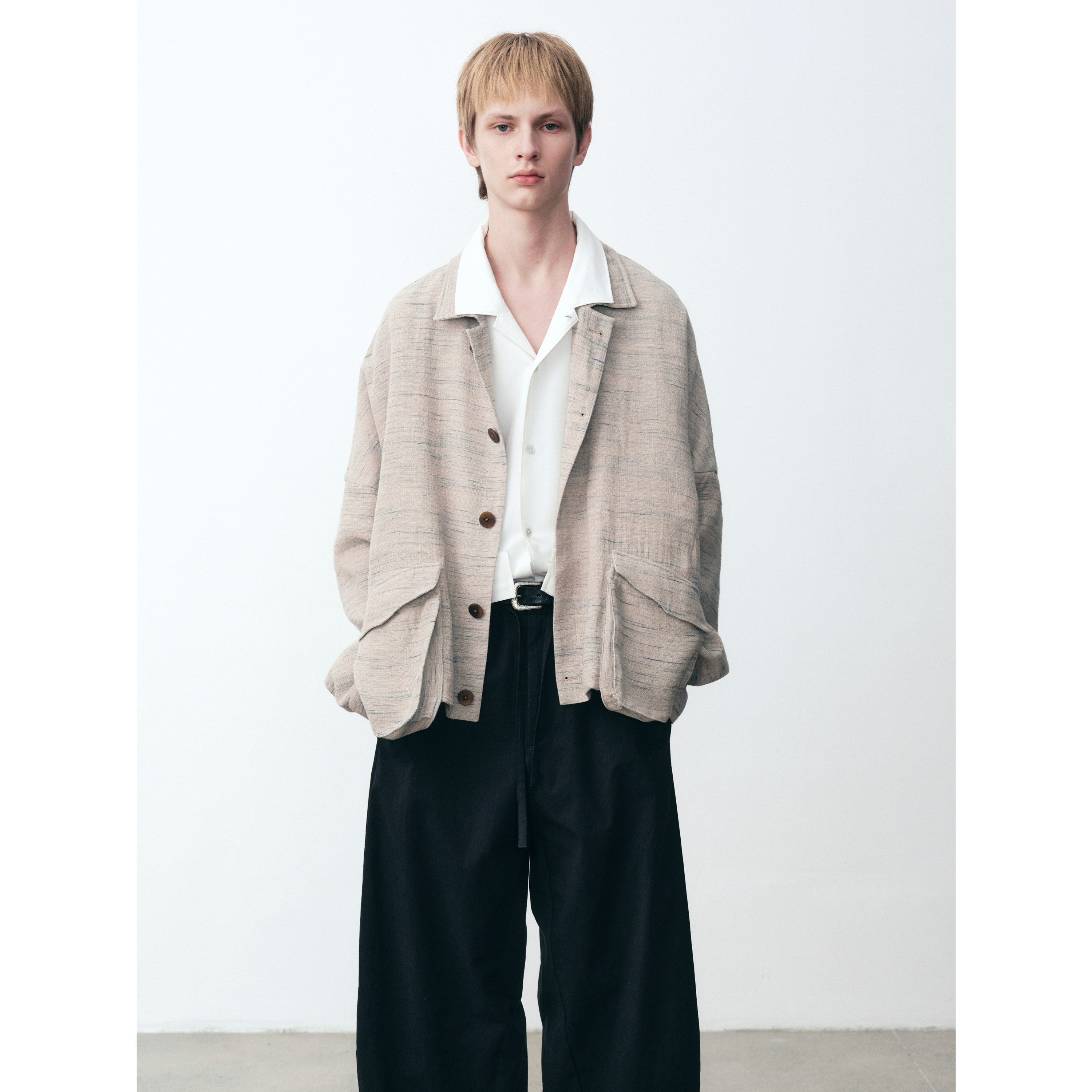 GRAINMUSTARD 「Woolen Woven Jacket」 粗纺编织贴袋复古棉夹克