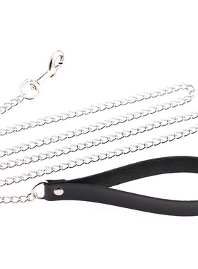 THEYLIVE 牵引绳 皮质 哥特风防丢牢固 玩具链狗链宠物牵引带