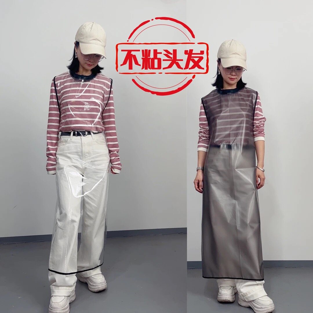 理发店围裙 防碎发防静电发型师工服防水防油围裙美发店专用围裙