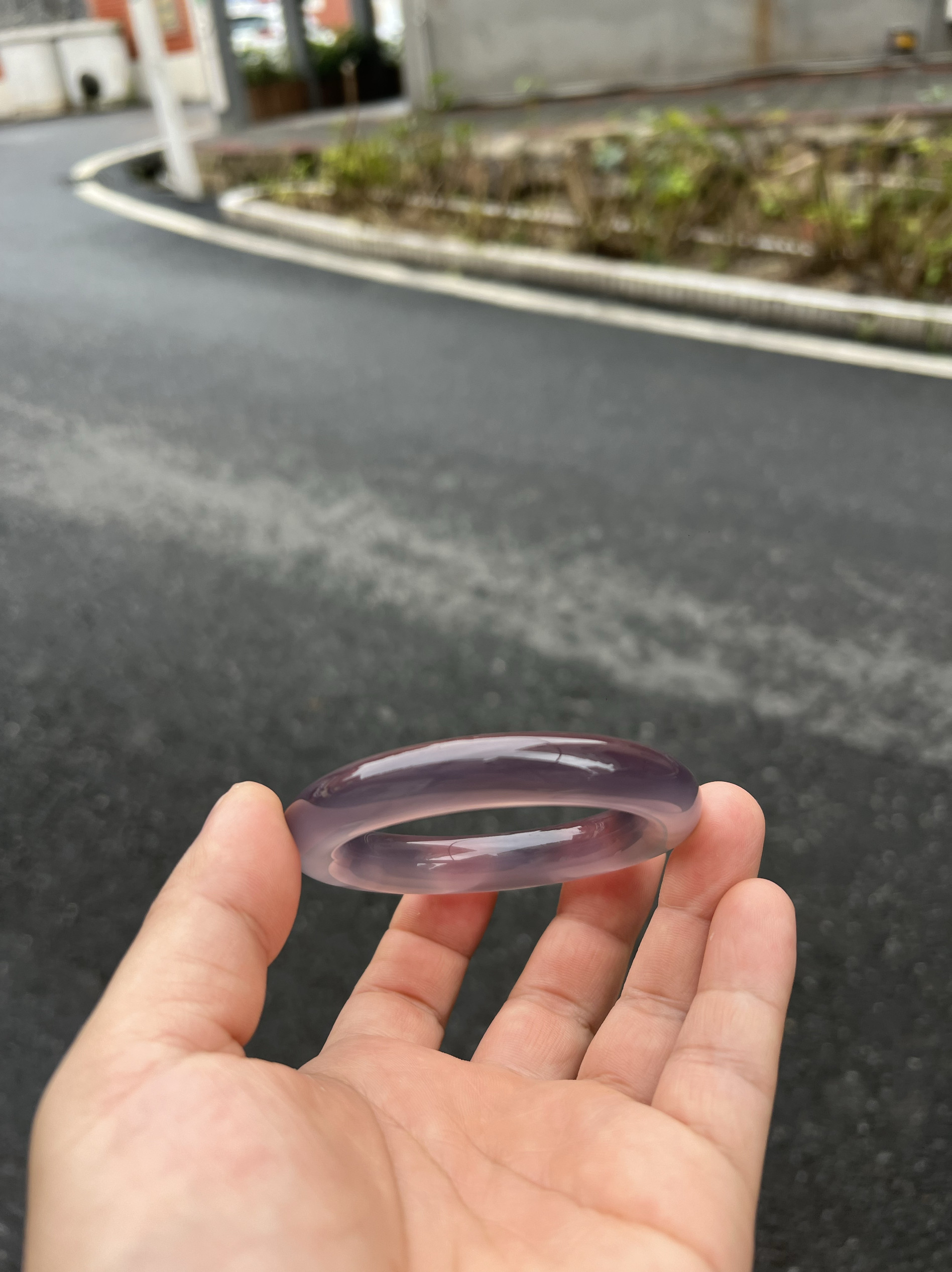 10x1天然冰种手镯女款紫玉髓玛瑙圆条贵妃镯子时尚饰品送礼