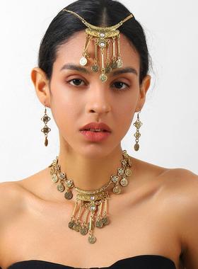 新中式民族风苗疆长款流苏项链古风汉服配马面裙璎珞复古配饰外贸