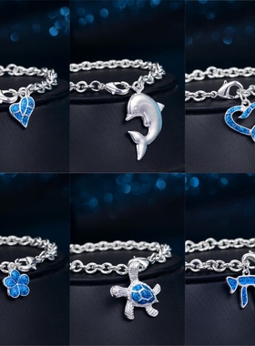 韩式简单魅力灵动猫咪小众设计感手链手饰送闺蜜手饰巨蟹海豚手串