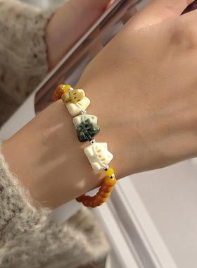 可爱三色猫咪串珠手链