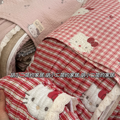 铺床不跑！！！纯棉四层纱布床单