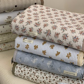 韩国大鹅小清新碎花双面纯棉床盖单件四季 通用绗缝夹棉床单不起皱