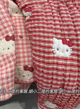 可爱猫咪全棉纱布暖气被可机洗