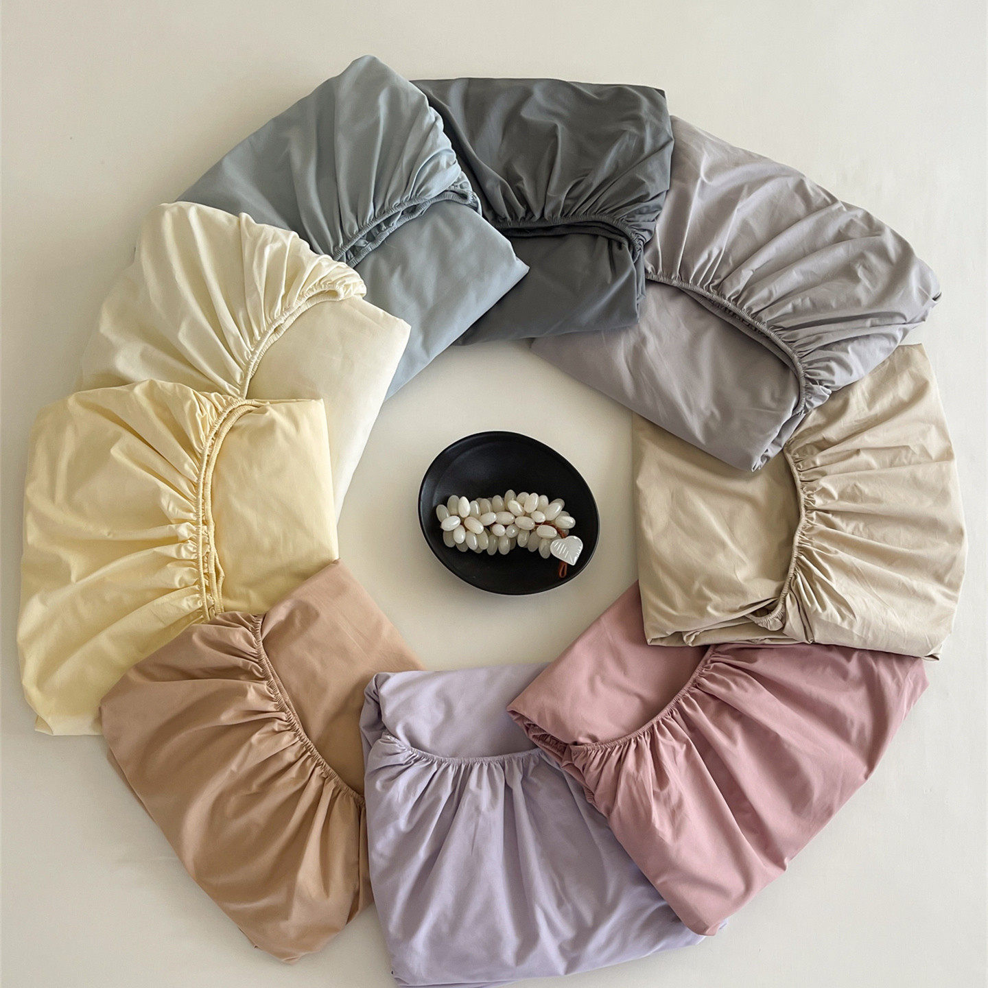 简约纯色全棉水洗棉床笠单件四季款纯棉床垫保护罩素色床套三件套