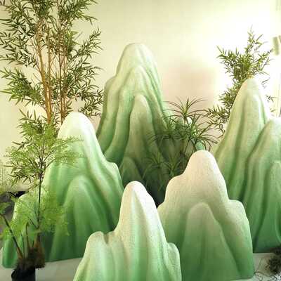 泡沫假山石头橱窗装饰造景舞台